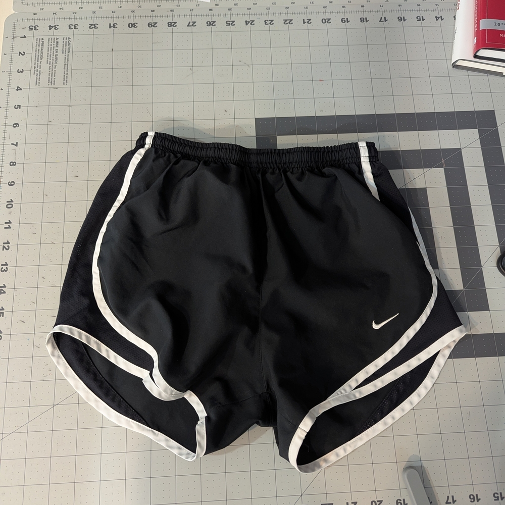 Nike Women's Black Athletic Shorts with White Trim